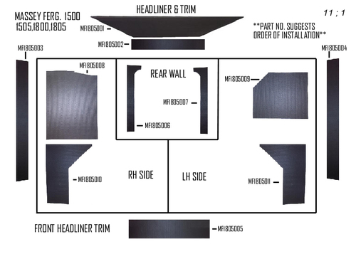 UM83132     Cab Kit With Headliner---Black---1500, 1505, 1800, 1805